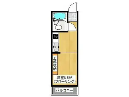 イルマーレ産大前(ワンルーム/2階)の間取り写真