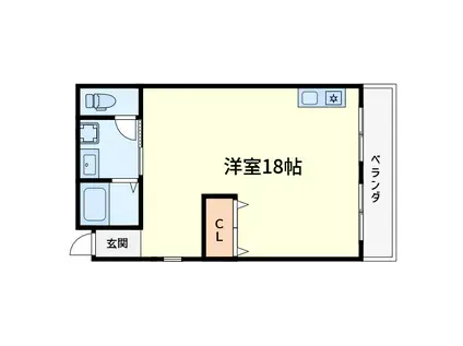 フォレスト山崎(ワンルーム/1階)の間取り写真