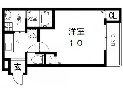 フジパレスJR長瀬(1K/2階)の間取り写真