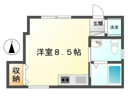 ボンヌシャンス(ワンルーム/1階)の間取り写真