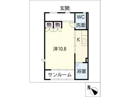 エンゼルコート花咲I(1K/1階)の間取り写真