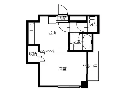 八幡町七福ビル(1DK/5階)の間取り写真