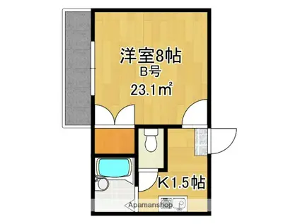 ユニバーコーポ善光寺(1K/1階)の間取り写真