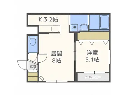 レクセラ 環状通東(1LDK/1階)の間取り写真