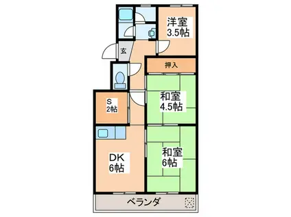 マンションふじなみ(3SDK/1階)の間取り写真