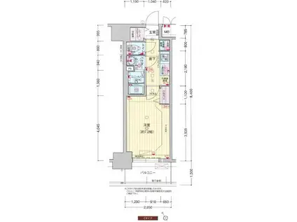 プレサンス大国町ラヴェニール(1K/3階)の間取り写真