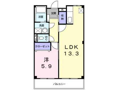 エミーユI(1LDK/2階)の間取り写真