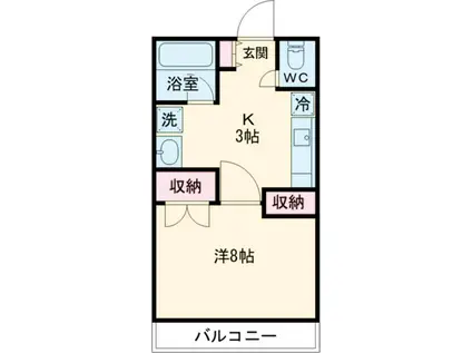 エイブルワン(1K/2階)の間取り写真