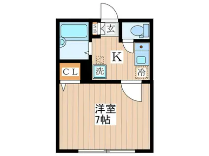 カサパドレ武蔵小金井(1K/1階)の間取り写真
