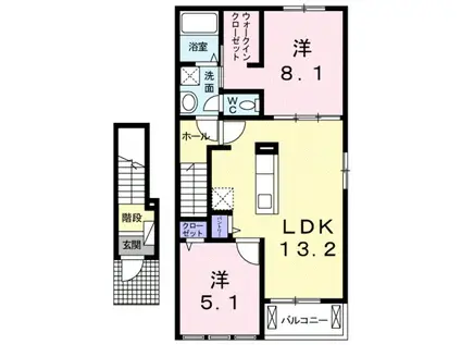 ランプロン アヤ III(2LDK/2階)の間取り写真