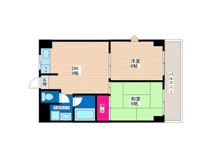 レジデンス加美(2DK/6階)の間取り写真