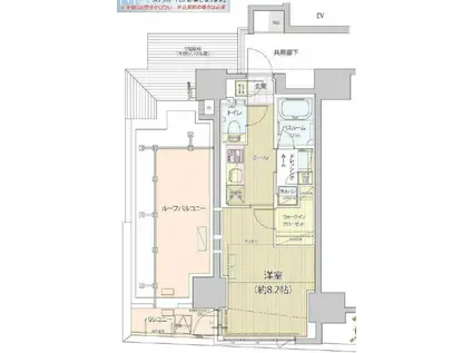 レビスタ白金高輪(1K/6階)の間取り写真