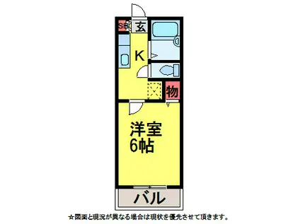 シャトウSMYT(1K/1階)の間取り写真