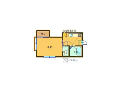 ビラ山富士(1K/2階)の間取り写真