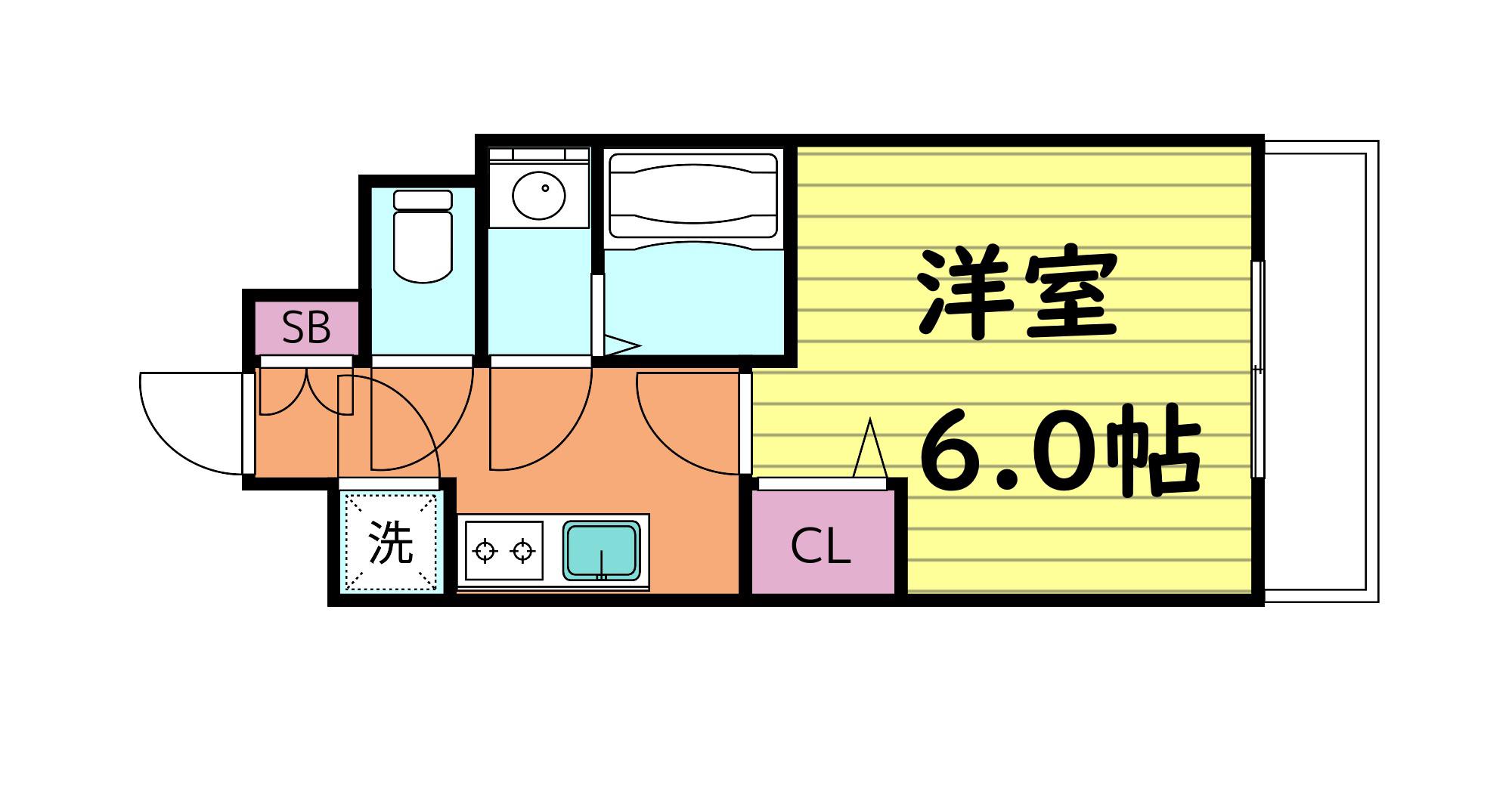 レジュールアッシュ緑橋駅前(1K/8階)の間取り写真