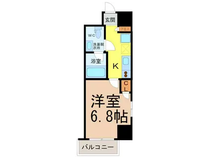 ERUZA BLDG名古屋駅前(1K/3階)の間取り写真