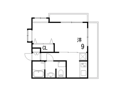 ネスティ本山(1DK/2階)の間取り写真