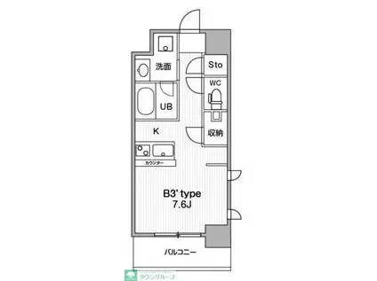 JMF RESIDENCE 町田(ワンルーム/7階)の間取り写真