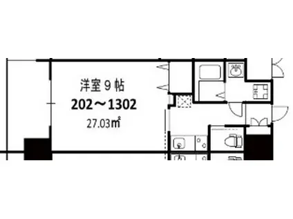 FOREST GRACE高井田I(1K/13階)の間取り写真