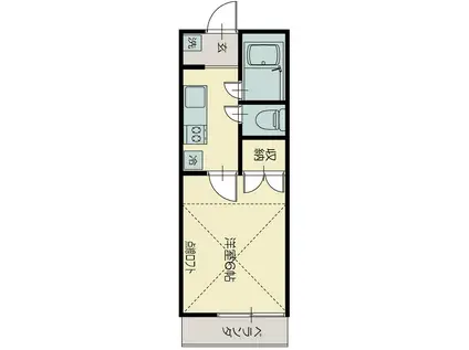 チェリーヒルズ(1K/1階)の間取り写真