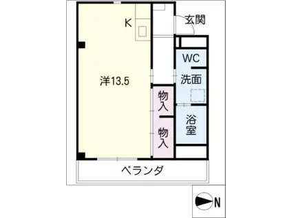 メゾンドアミ(ワンルーム/2階)の間取り写真