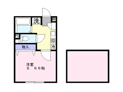 SD磯子ポートガーデン(1K/2階)の間取り写真