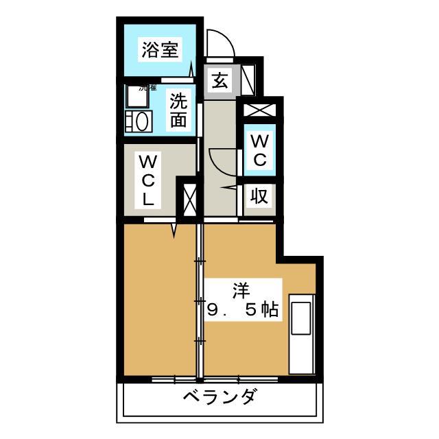 セジュールアマンド(ワンルーム/1階)の間取り写真