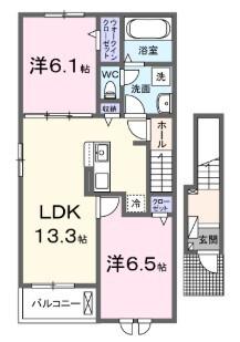 リベルタ71 I(2LDK/2階)の間取り写真