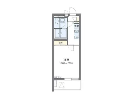 クレイノ敬(1K/1階)の間取り写真