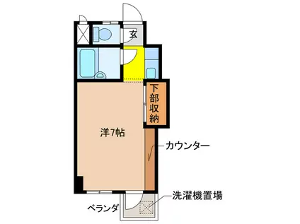 アカディームII(1K/2階)の間取り写真