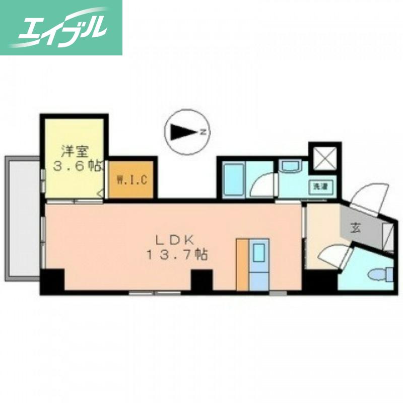 アーバンパレス医大前(1LDK/6階)の間取り写真