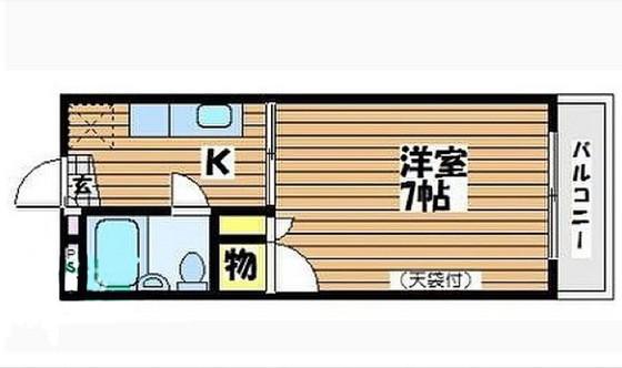辻村マンション(1K/1階)の間取り写真