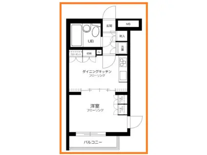 マイキャッスル高輪台(1DK/3階)の間取り写真