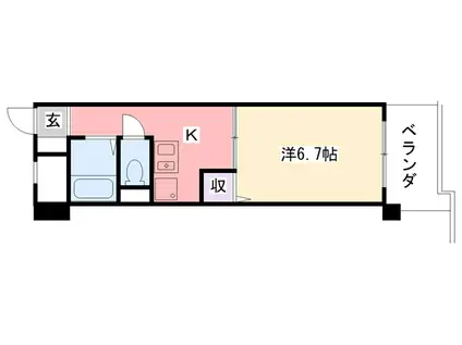 HAYASHI BLD(1K/2階)の間取り写真