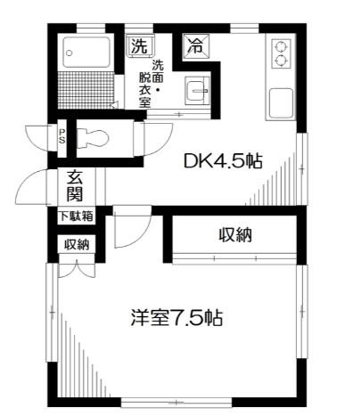 ストーン目黒(1DK/1階)の間取り写真