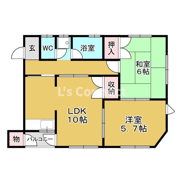 シャトゥK・T(ワンルーム/2階)の間取り写真