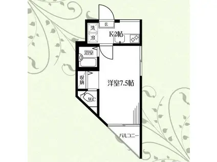 T-2ND(1K/3階)の間取り写真