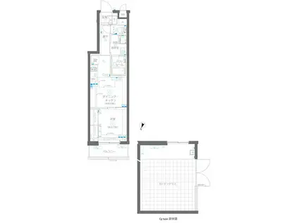 ZOOM蒲田イースト(1DK/1階)の間取り写真