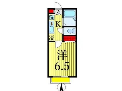 パインヒル東小松川(1K/1階)の間取り写真