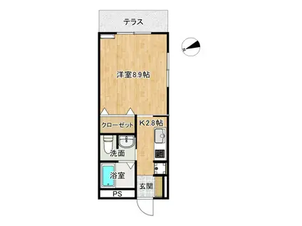 ノアーチ(1K/3階)の間取り写真