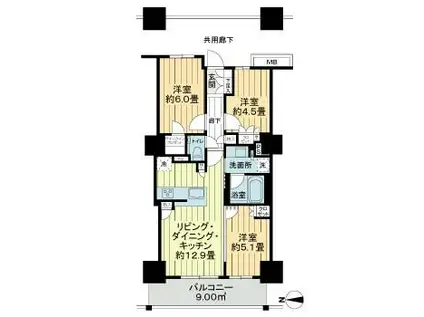 プライムパークス品川シーサイドザ・タワープライムパークスシナガワシー(3LDK/11階)の間取り写真