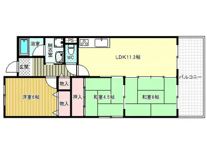 レジデンス佃(3LDK/3階)の間取り写真