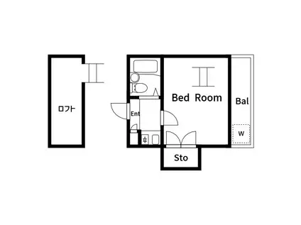 ティロフィナーレ北砂(1K/1階)の間取り写真