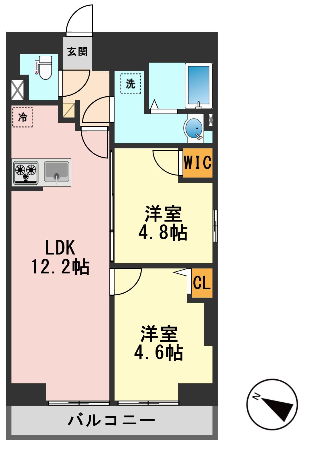 ALIVIS篠崎(2LDK/5階)の間取り写真