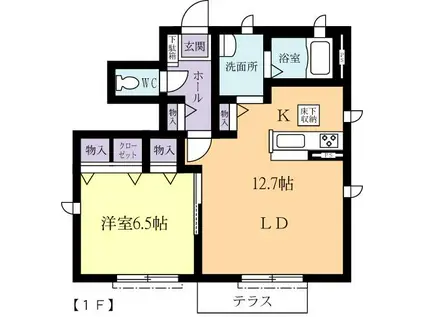 ルーチェ II(1LDK/1階)の間取り写真