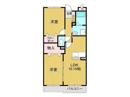 グラシオット(2LDK/2階)の間取り写真