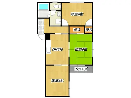 マノワールアズマ(3DK/2階)の間取り写真