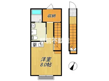 ホーマンコーポ(1SK/2階)の間取り写真
