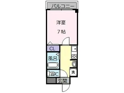 トレイズIII(1K/6階)の間取り写真