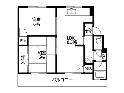 第3コーポ青木(2LDK/3階)の間取り写真
